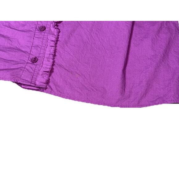 Love The Label Anthropologie Dana Top Size XS Rosebud Purple Ruffled Shirt $176 - Picture 6 of 8